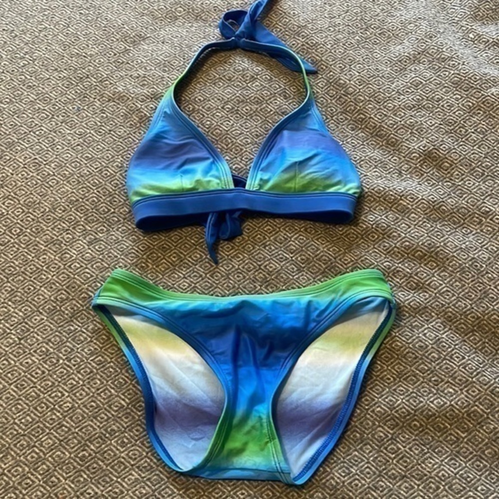 Patagonia ombre bikini bottoms green blue xxs